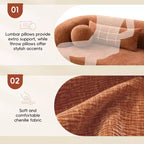 Canapé nuage rembourré en chenille moderne GDFStudio Mason 3 places avec oreillers