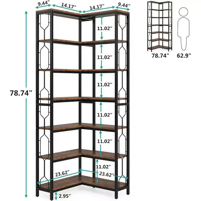 Étagère à 7 niveaux industrielle haute de 200 cm GDFStudio Mathilde