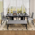 Banc de salle à manger moderne capitonné en lin de style fermier, utilisation polyvalente