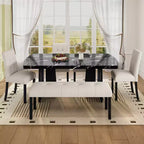 Banc de salle à manger moderne capitonné en lin de style fermier, utilisation polyvalente