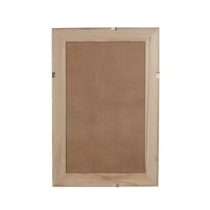 Miroir mural décoratif rectangulaire en rotin 24 x 36 avec cadre en bois, miroir d'appoint de style ferme pour salle de bain, entrée ou décoration intérieure - Panipeachy