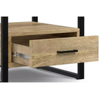 Table de chevet Lawson en bois de manguier massif de 56 cm de large, style industriel moderne, coloris naturel