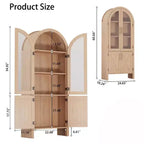 Garde-Manger de cuisine arqué 60 | Meuble arqué 4 niveaux avec portes, Rangement en bois moderne avec étagères réglables pour salon et salle à manger