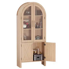Garde-Manger de cuisine arqué 60 | Meuble arqué 4 niveaux avec portes, Rangement en bois moderne avec étagères réglables pour salon et salle à manger