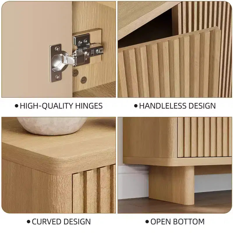 Meuble à chaussures rustique à 5 niveaux avec porte cannelée, banc de rangement de 117 cm pour entrée, salon ou hall