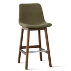 Lot de 2 tabourets de bar modernes du milieu du siècle avec dossiers, chaises hautes rembourrées de 71 cm avec pieds en bois massif - Panipeachy