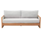 Canapé 3 places en chenille et bois d'hévéa moderne Emanuelle 77.8 Christopher Knight Home