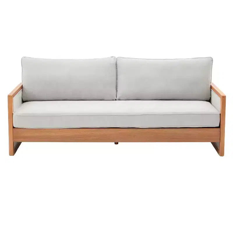 Canapé 3 places en chenille et bois d'hévéa moderne Emanuelle 77.8 Christopher Knight Home