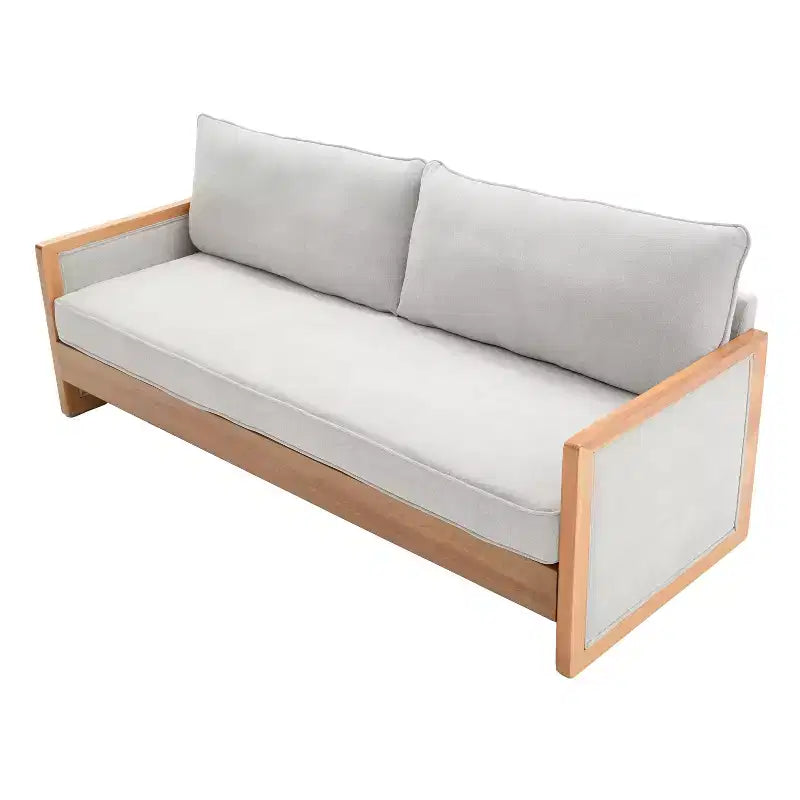 Canapé 3 places en chenille et bois d'hévéa moderne Emanuelle 77.8 Christopher Knight Home