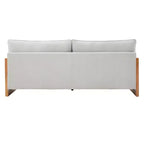 Canapé 3 places en chenille et bois d'hévéa moderne Emanuelle 77.8 Christopher Knight Home