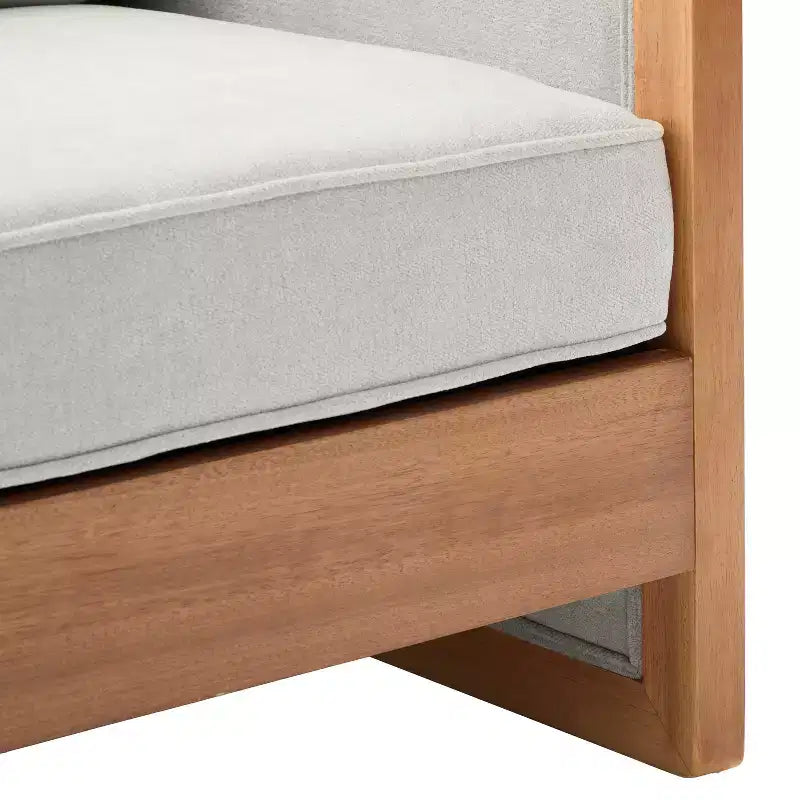 Canapé 3 places en chenille et bois d'hévéa moderne Emanuelle 77.8 Christopher Knight Home