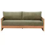 Canapé 3 places en chenille et bois d'hévéa moderne Emanuelle 77.8 Christopher Knight Home