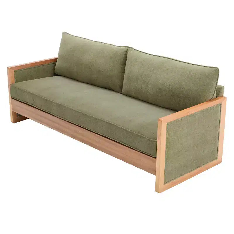 Canapé 3 places en chenille et bois d'hévéa moderne Emanuelle 77.8 Christopher Knight Home