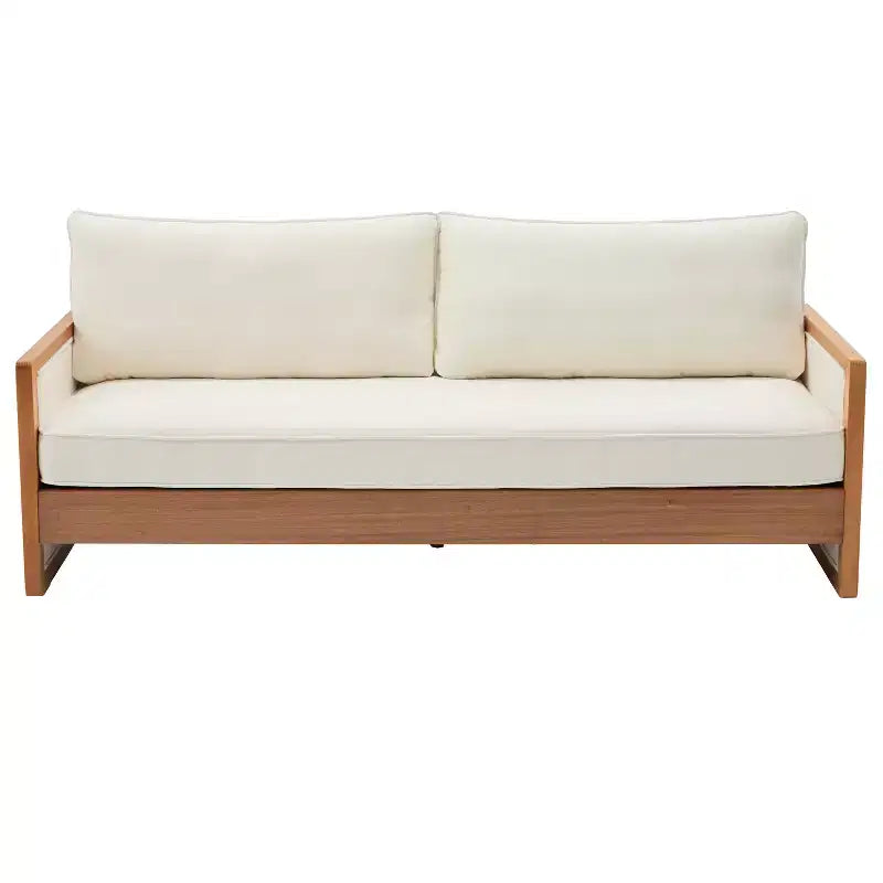 Canapé 3 places en chenille et bois d'hévéa moderne Emanuelle 77.8 Christopher Knight Home