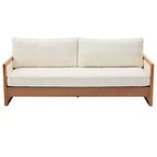 Canapé 3 places en chenille et bois d'hévéa moderne Emanuelle 77.8 Christopher Knight Home