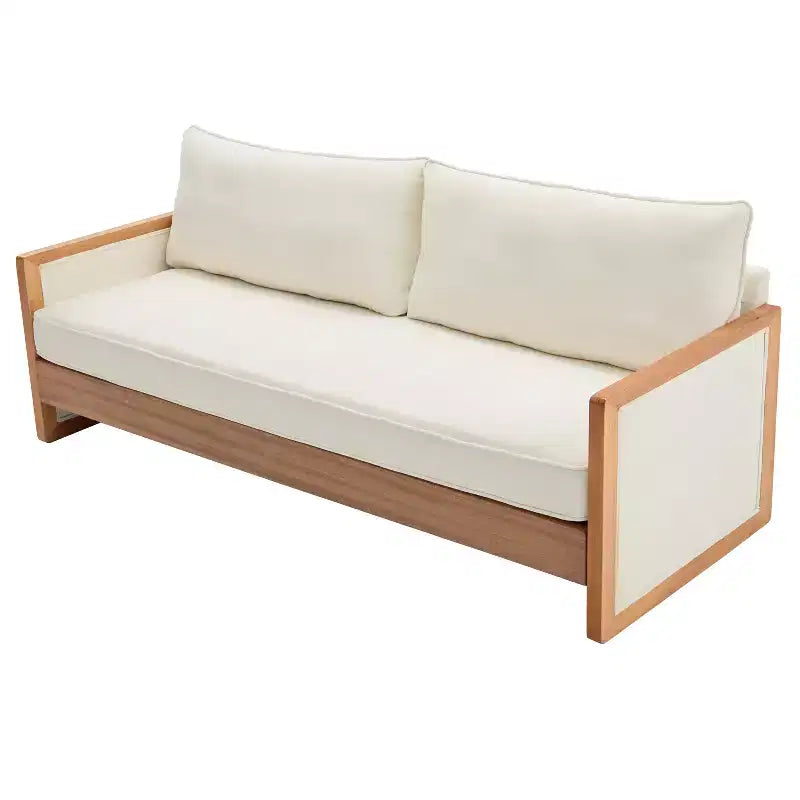 Canapé 3 places en chenille et bois d'hévéa moderne Emanuelle 77.8 Christopher Knight Home