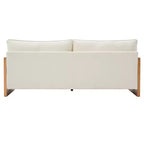 Canapé 3 places en chenille et bois d'hévéa moderne Emanuelle 77.8 Christopher Knight Home