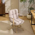 Karl Home Fauteuil moderne rembourré, chaise de bureau ergonomique avec hauteur réglable, pivotant à 360°, roulettes, chaise d'appoint coiffeuse