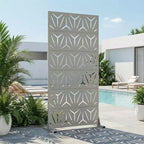 MAYEERTY Star 01 Séparateur de pièces en acier galvanisé gris, 72x35x16, Paravent d'intimité 6 pièces pour patio/maison