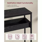 VASAGLE Table d'entrée à 2 niveaux, Table console étroite, Compartiments semi-ouverts, 23,9 x 100,1 x 80 cm