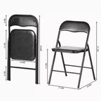 Ensemble table à manger pliable 3 pièces FurnitureR avec 2 chaises rembourrées, table de cuisine peu encombrante pour petit appartement, ensemble petit-déjeuner à cadre métallique