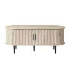 JVNOXK 47 Meuble TV moderne avec compartiment de rangement et porte coulissante, Centre de divertissement pour jeux vidéo avec armoire pour salon, Naturel