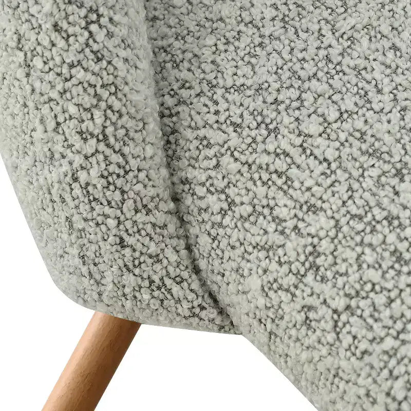 Ensemble table à manger ronde 35" pour 4, table piédestal blanche et chaises en tissu bouclé avec pieds en métal, idéal pour les petits espaces-Panipeachy
