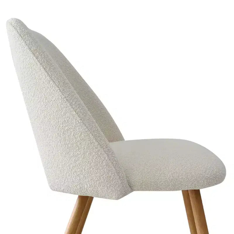 Ensemble table à manger ronde 35" pour 4, table piédestal blanche et chaises en tissu bouclé avec pieds en métal, idéal pour les petits espaces-Panipeachy