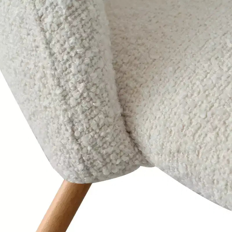 Ensemble table à manger ronde 35" pour 4, table piédestal blanche et chaises en tissu bouclé avec pieds en métal, idéal pour les petits espaces-Panipeachy