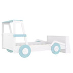 Lit de voiture double avec étagères de rangement, lit plateforme en bois en forme de voiture pour enfants