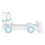 Lit de voiture double avec étagères de rangement, lit plateforme en bois en forme de voiture pour enfants