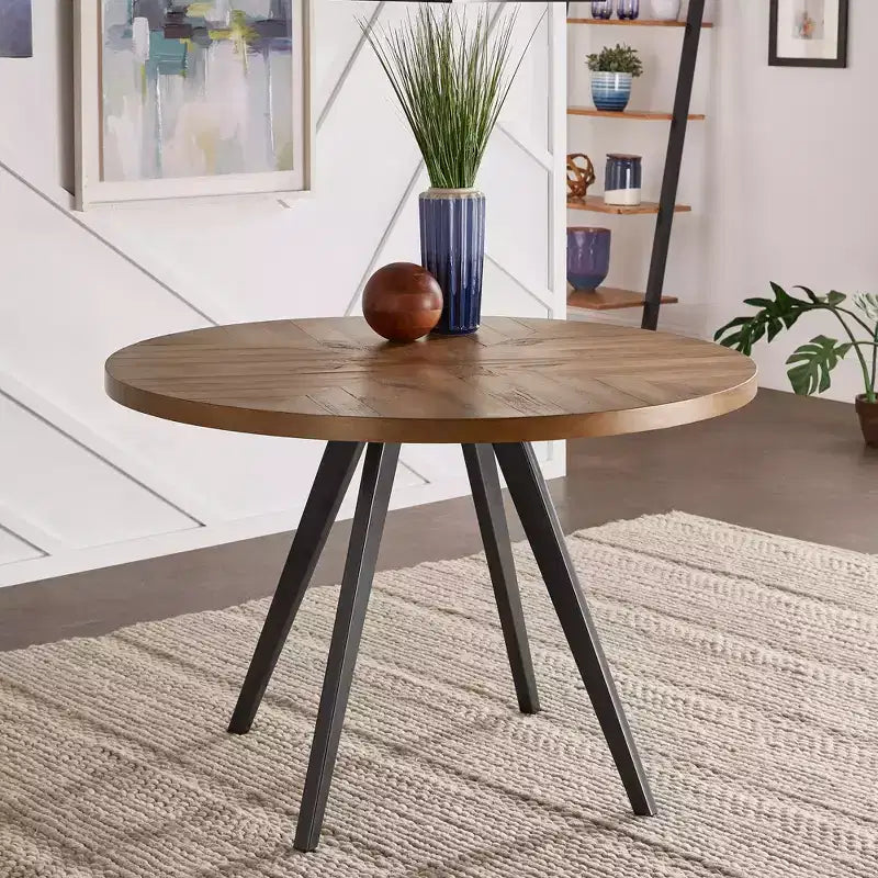 Table de salle à manger Jolana en chêne et finition noire - Chêne - iNSPIRE Q