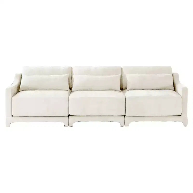 Homy Casa Canapé 3 places en chenille avec coussins lombaires, canapé rembourré moderne pour salon