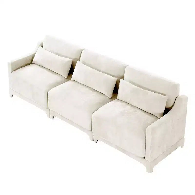 Homy Casa Canapé 3 places en chenille avec coussins lombaires, canapé rembourré moderne pour salon