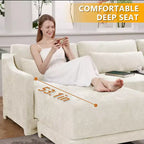 Homy Casa Canapé 3 places en chenille avec coussins lombaires, canapé rembourré moderne pour salon