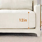 Homy Casa Canapé 3 places en chenille avec coussins lombaires, canapé rembourré moderne pour salon