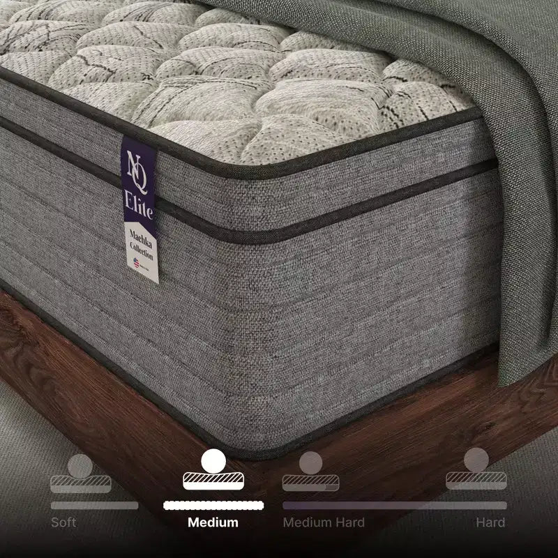 Matelas hybride Elite Series Machka à gel rafraîchissant, gris et blanc