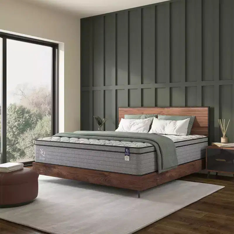 Matelas hybride Elite Series Machka à gel rafraîchissant, gris et blanc