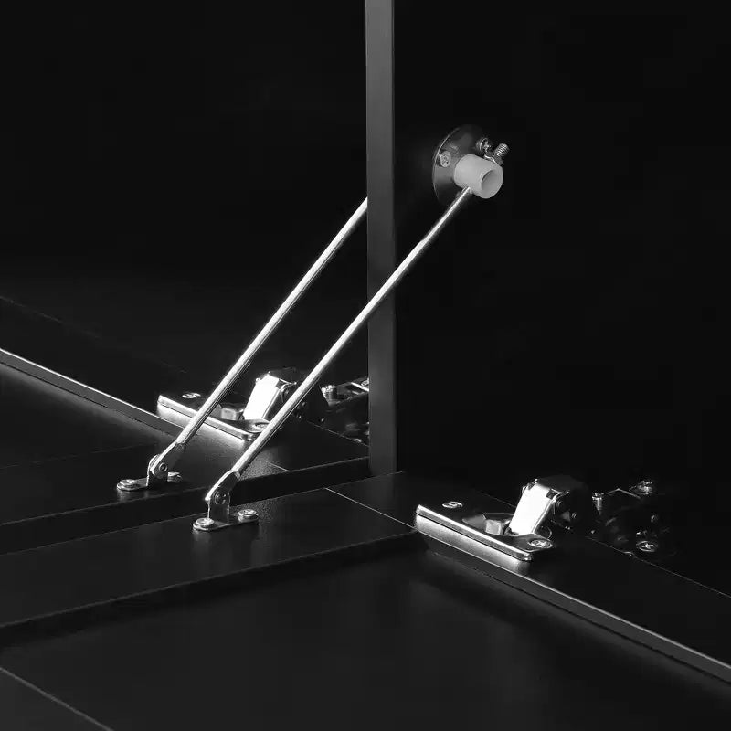 Meuble d'entrée intelligent à LED ModernLuxe avec banc de rangement, porte-manteau d'entrée avec 9 crochets et 3 compartiments à chaussures rabattables