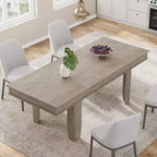 Table à manger extensible de 160 cm à 220 cm pour 6-10 personnes, tables de cuisine de style rustique avec cadre robuste en bois, grande table de dîner rectangulaire pour salle à manger