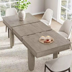 Table à manger extensible de 160 cm à 220 cm pour 6-10 personnes, tables de cuisine de style rustique avec cadre robuste en bois, grande table de dîner rectangulaire pour salle à manger