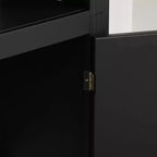 Bibliothèque et vitrine 3 pièces de 199,9 cm de haut avec éclairage 5 couleurs, étagères en verre trempé