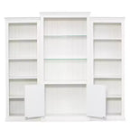 Bibliothèque et vitrine 3 pièces de 199,9 cm de haut avec éclairage 5 couleurs, étagères en verre trempé