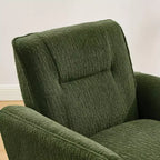 Fauteuil d'appoint confortable Art Leon en flanelle jacquard avec pieds en bois
