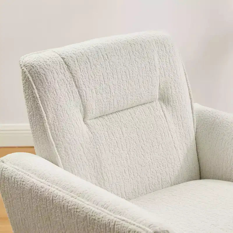 Fauteuil d'appoint confortable Art Leon en flanelle jacquard avec pieds en bois
