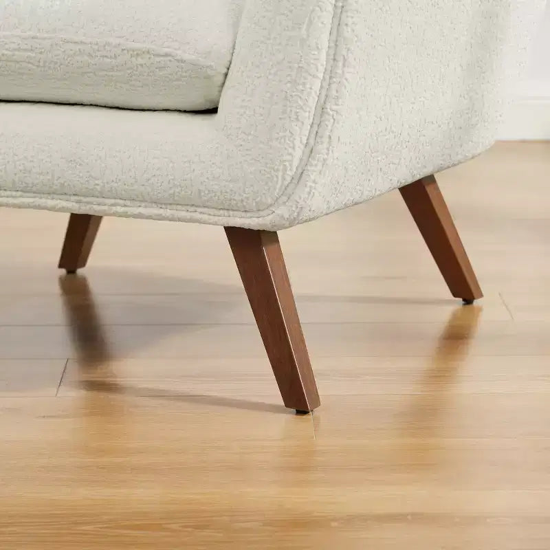 Fauteuil d'appoint confortable Art Leon en flanelle jacquard avec pieds en bois