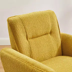 Fauteuil d'appoint confortable Art Leon en flanelle jacquard avec pieds en bois