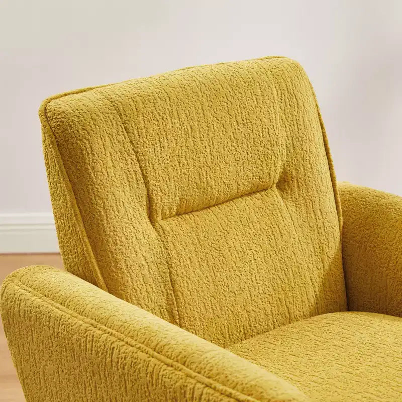 Fauteuil d'appoint confortable Art Leon en flanelle jacquard avec pieds en bois