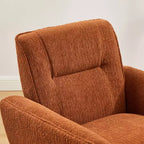 Fauteuil d'appoint confortable Art Leon en flanelle jacquard avec pieds en bois