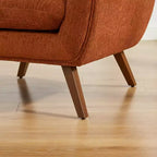 Fauteuil d'appoint confortable Art Leon en flanelle jacquard avec pieds en bois